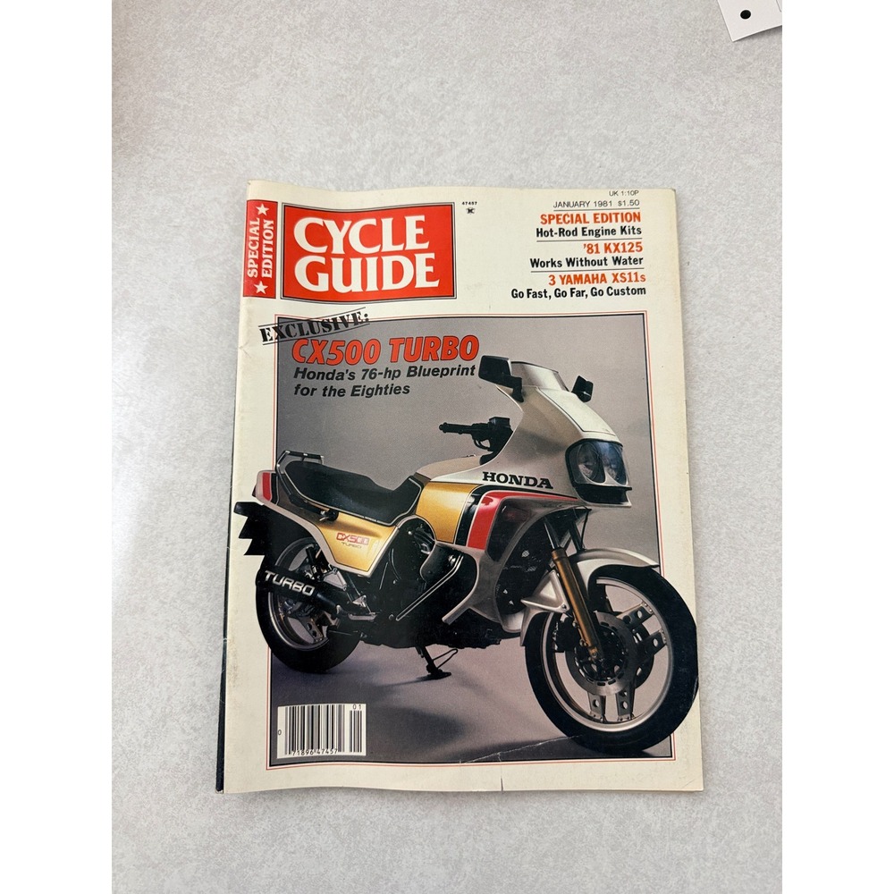 Cycle Guide Magazine January 1981 Honda CX500 Turbo Yamaha XS11 Kawasaki KX125